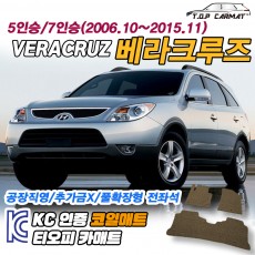 티오피 베라크루즈 5인승 7인승 준대형 SUV 확장형매트 실내매트 트렁크매트